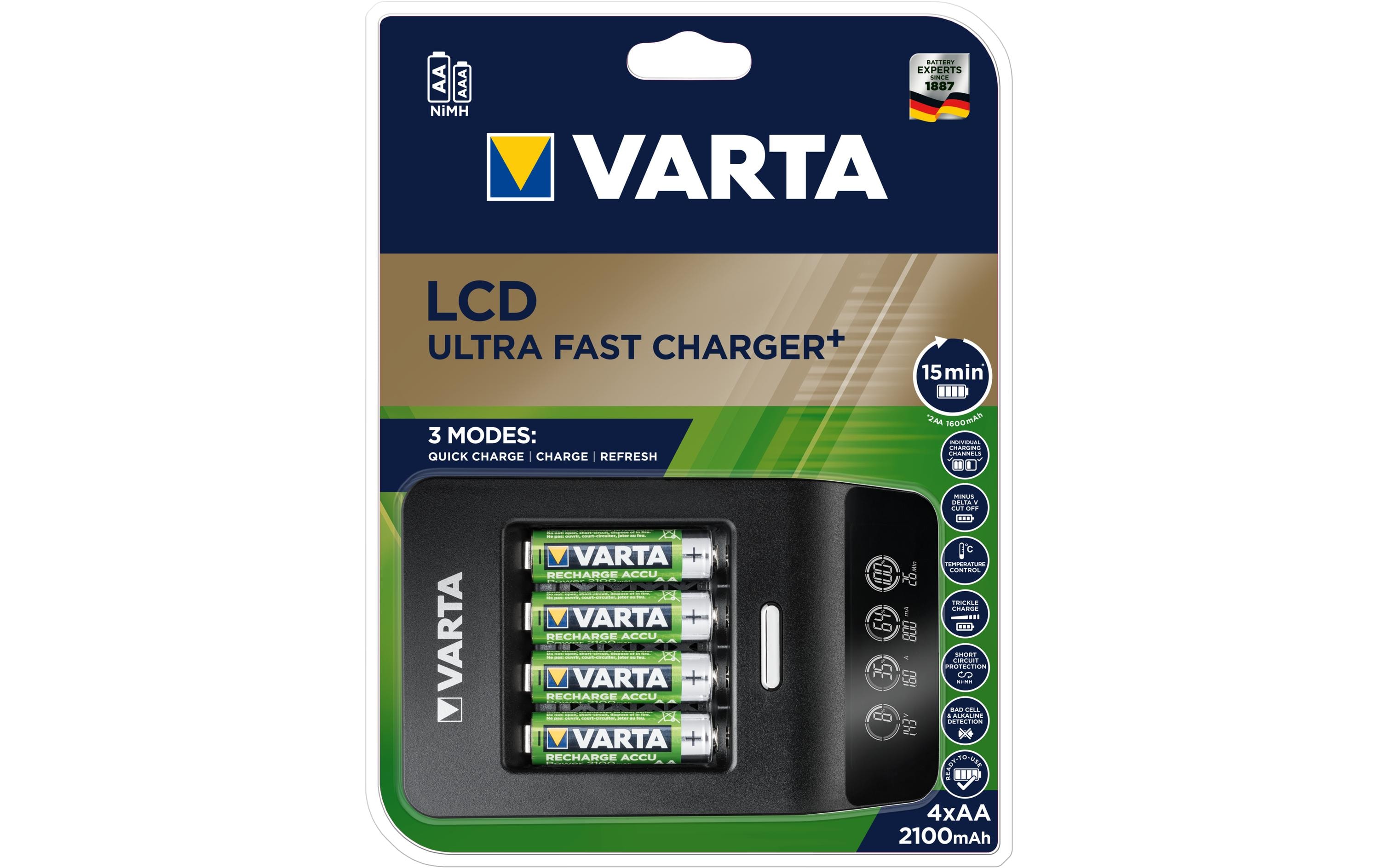 Varta Ladegerät LCD Ultra Fast Charger+ inkl. 4xAA