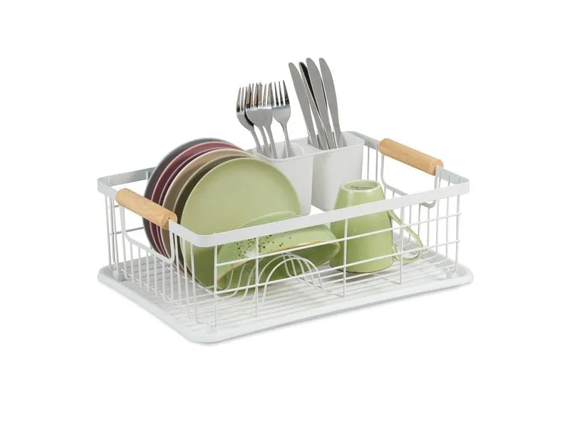 relaxdays Geschirrabtropfgestell Beige