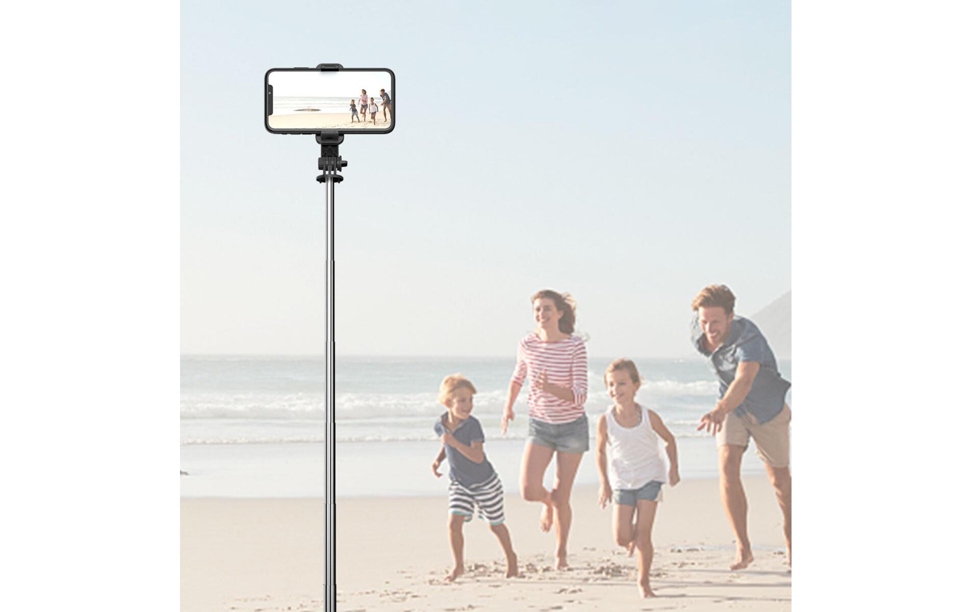 4smarts Smartphone-Stativ mit Wireless-Fernauslöser, Schwarz