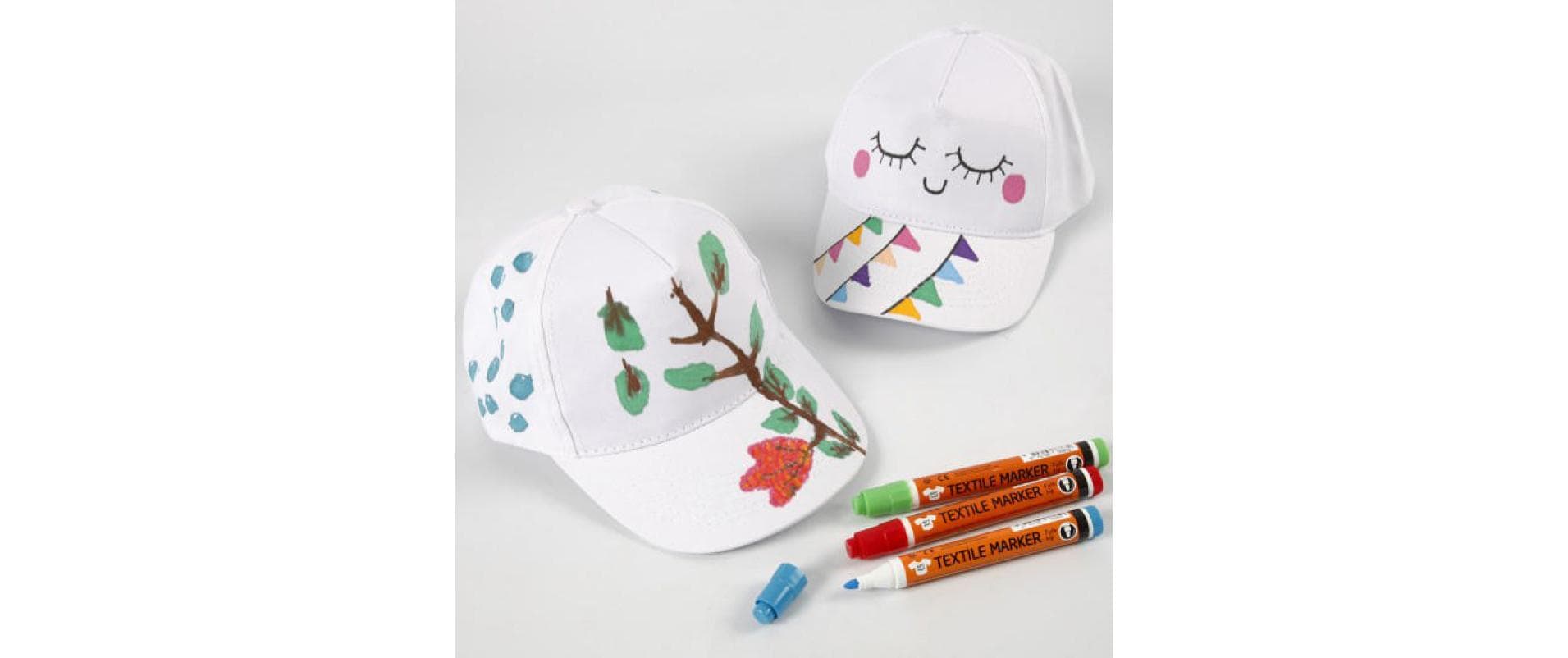 Creativ Company Baseball-Cap 49.5-56 cm Baumwolle, Weiss