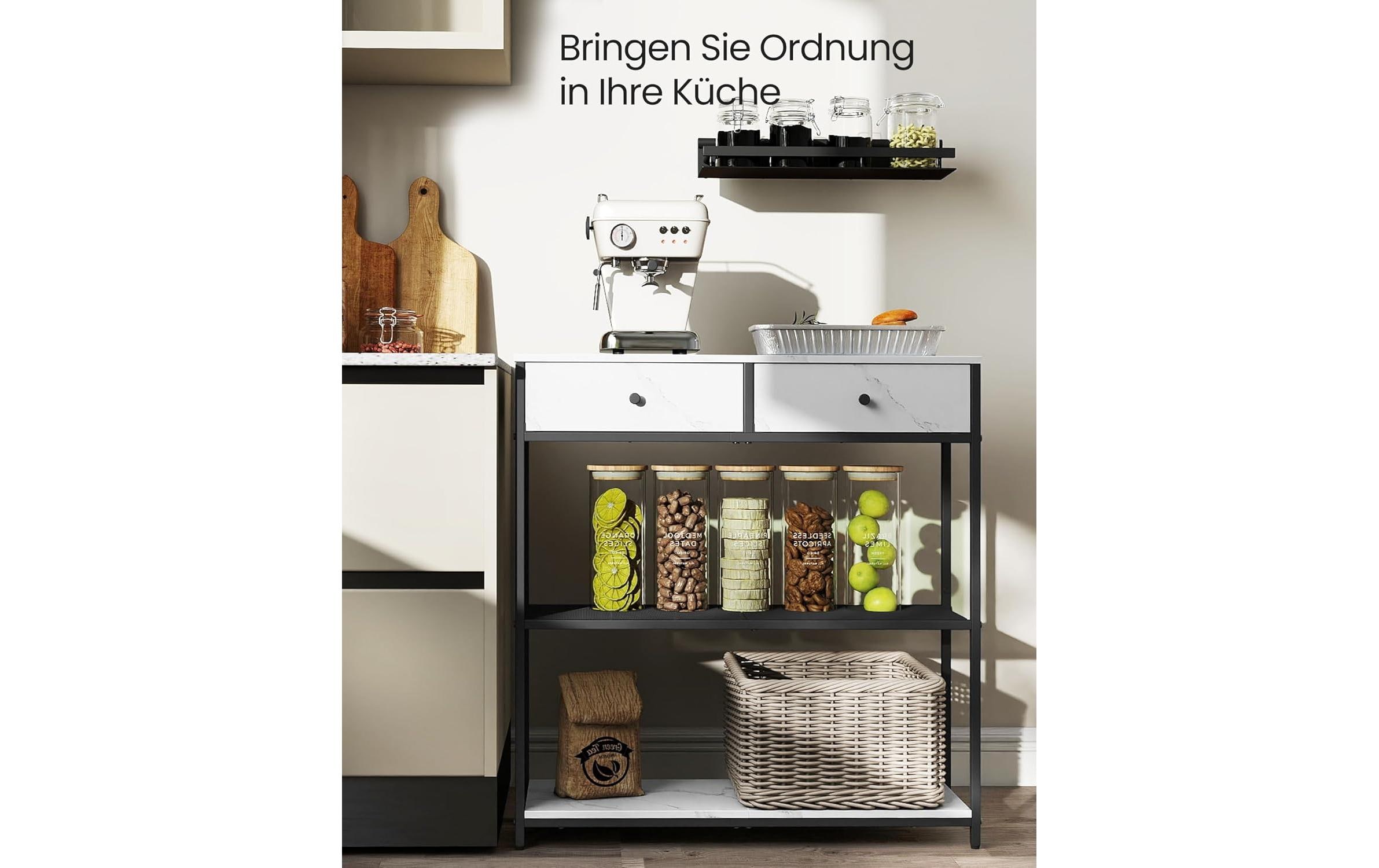 VASAGLE Konsolentisch 24 x 79.9 cm, Weiss/Schwarz