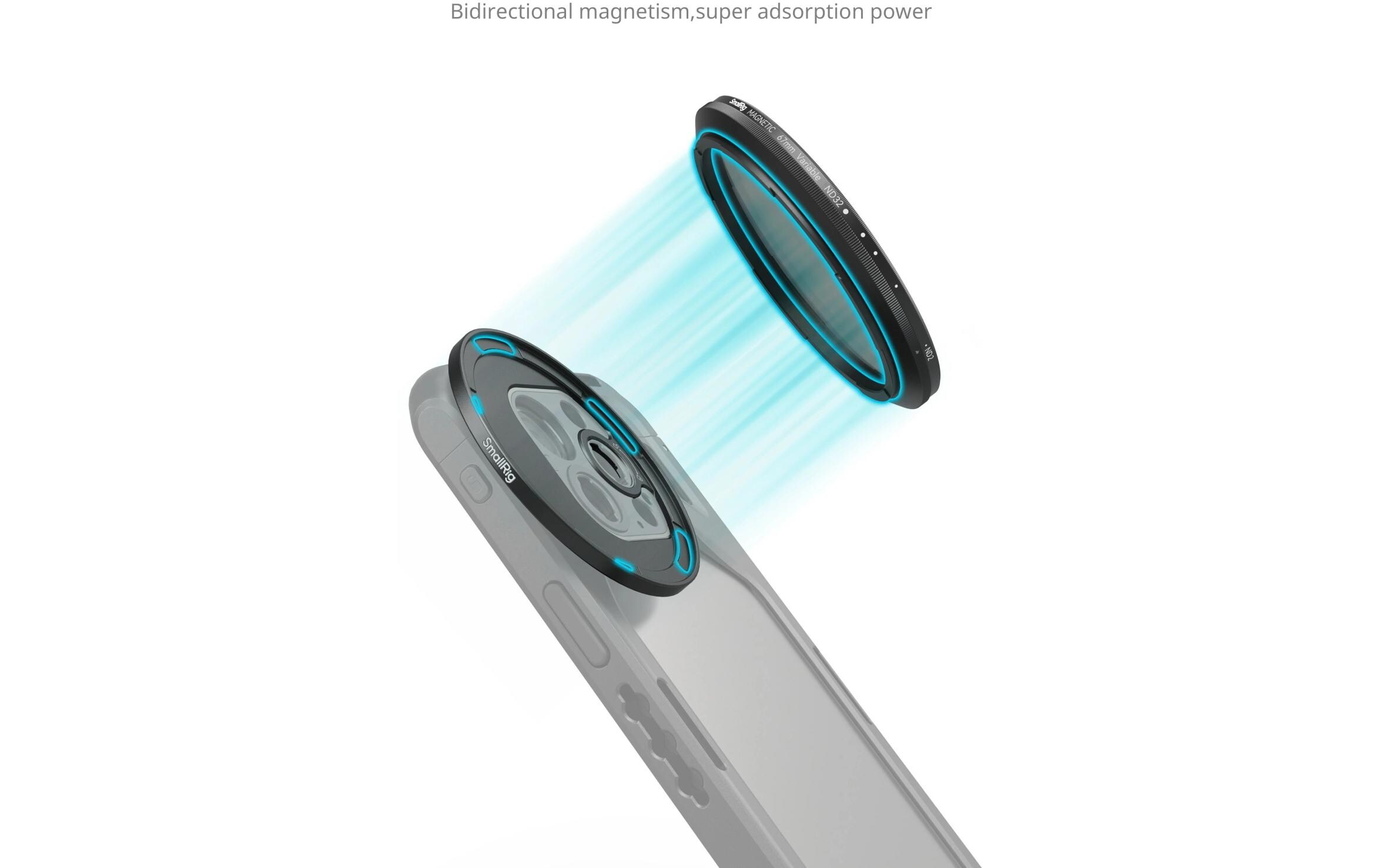 Smallrig Aufsteckbarer VND-Filter ND2-ND32 (1-5 Stop) 67mm T-mount