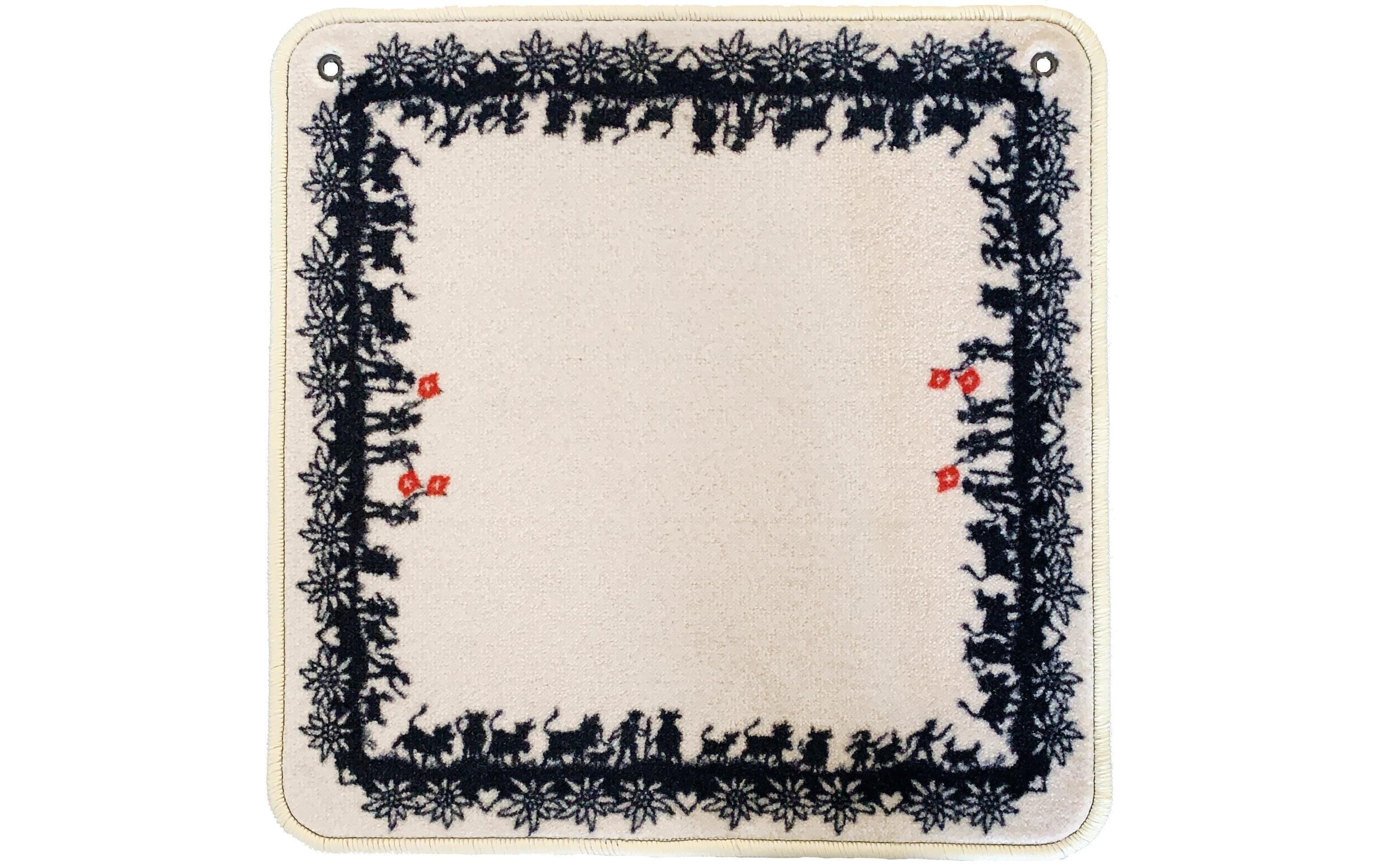AGM Jass Scherenschnitt Jassteppich beige/schwarz 60 x 60 cm