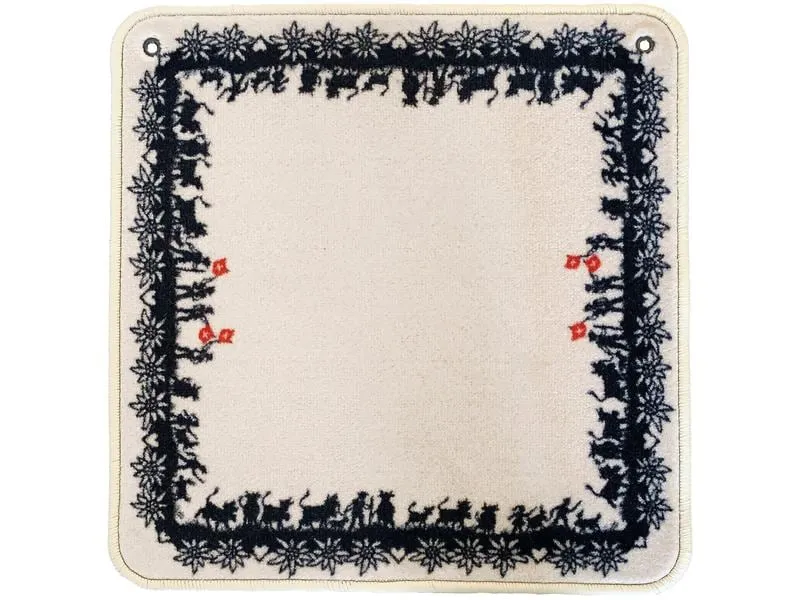 AGM Jass Scherenschnitt Jassteppich beige/schwarz 60 x 60 cm