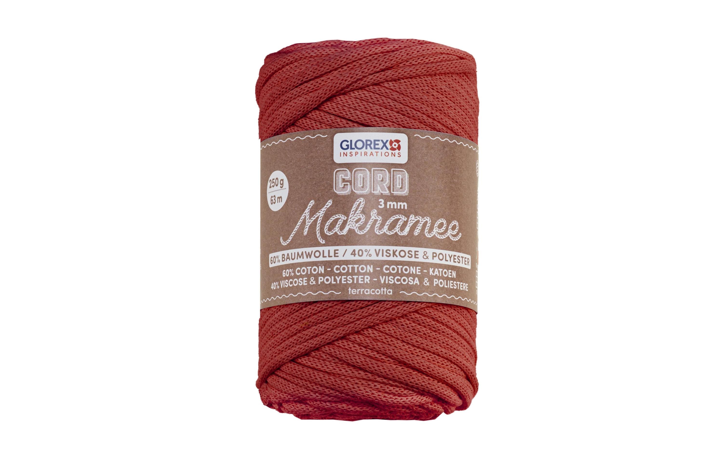Glorex Wolle Makramee Cord gewebt 63 m x 3 mm, 250g, Terracotta