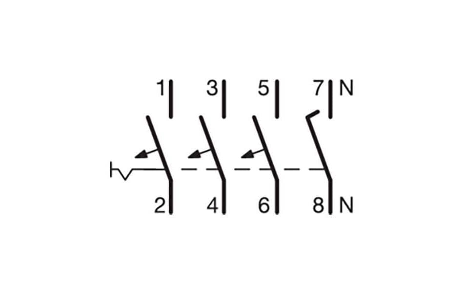 Hager Leitungsschutzschalter 3P+N 6kA C-16A 4M