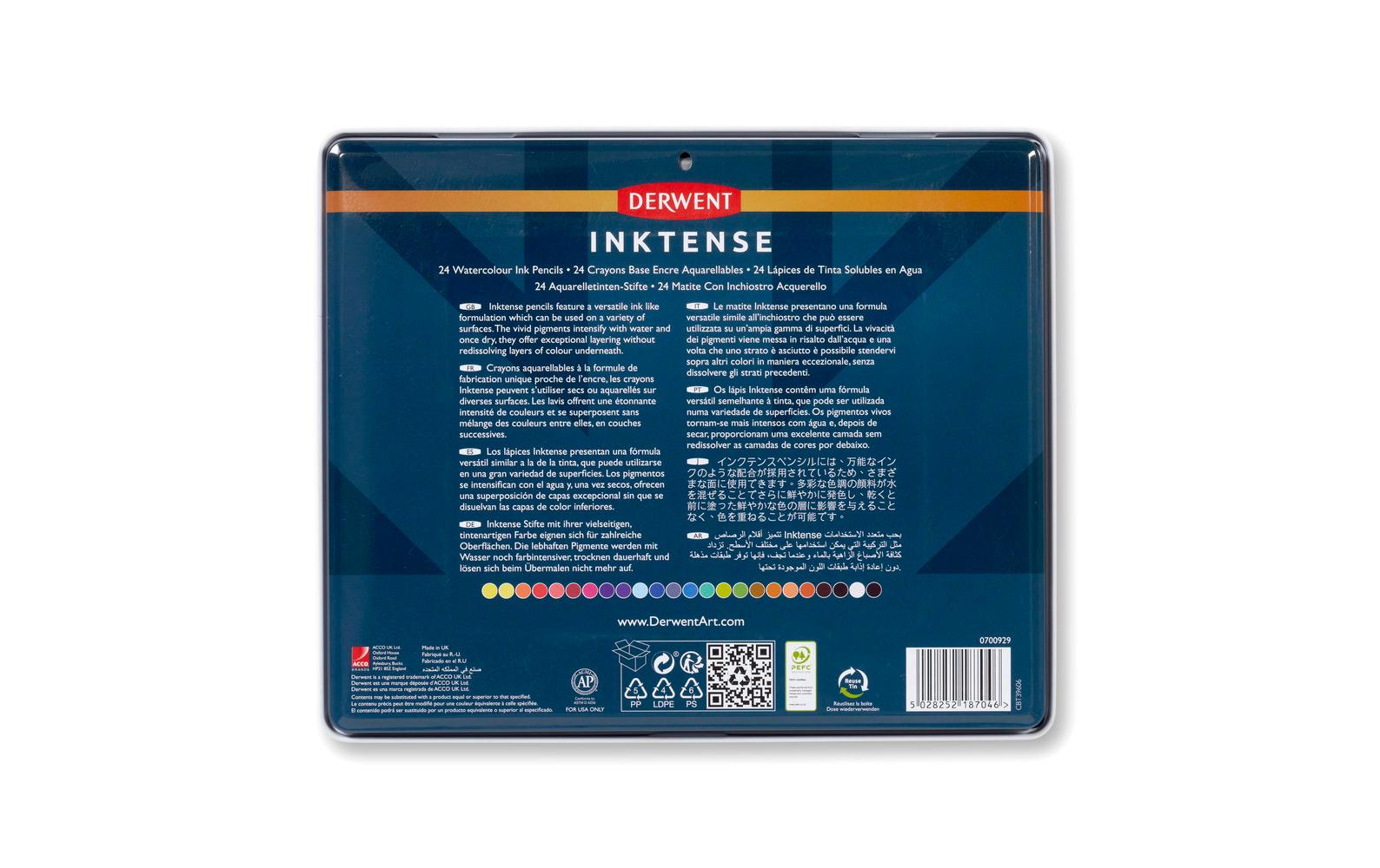 Derwent Inktense Permanent, wasserlösliche Aquarellstifte, 24-teilig Derwent Inktense Permanent, wasserlösliche Aquarellstifte, 24-teilig