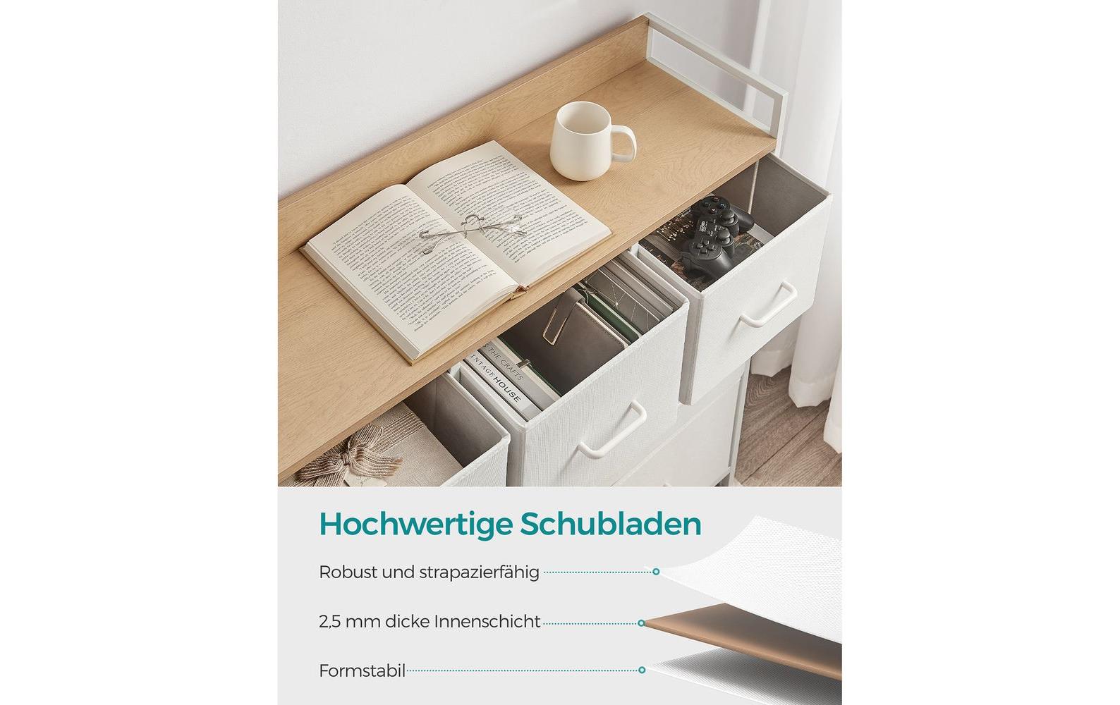 Songmics Kommode mit 7 Schubladen 98 x 85 cm, Weiss