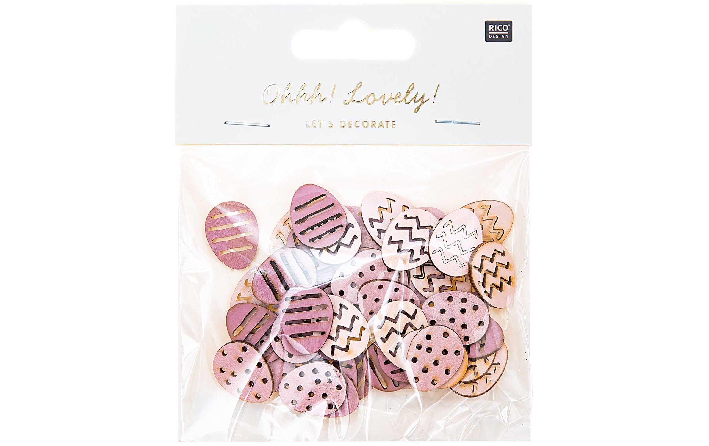 Rico Design Streudeko Ostereier 48 Stück, Rosa