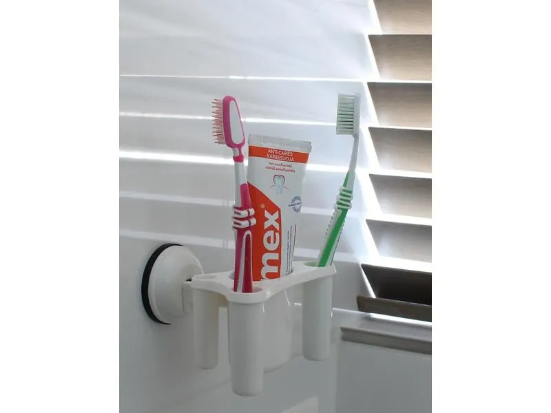 Eurotrail Zahnbürsten-Halter mit Saugnapf Weiss
