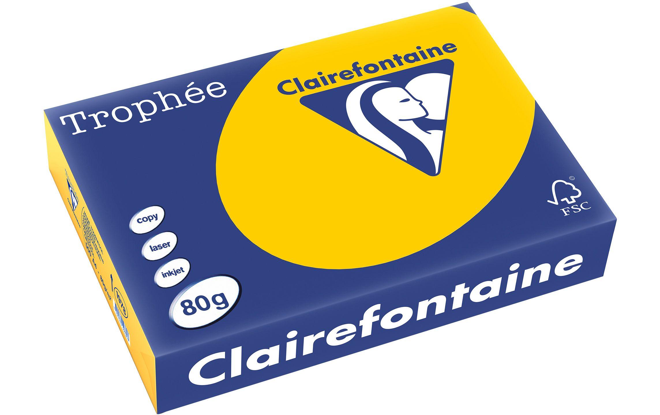 Clairefontaine Kopierpapier Trophée A4, 80 g/m², Sonnengelb, 500 Blatt