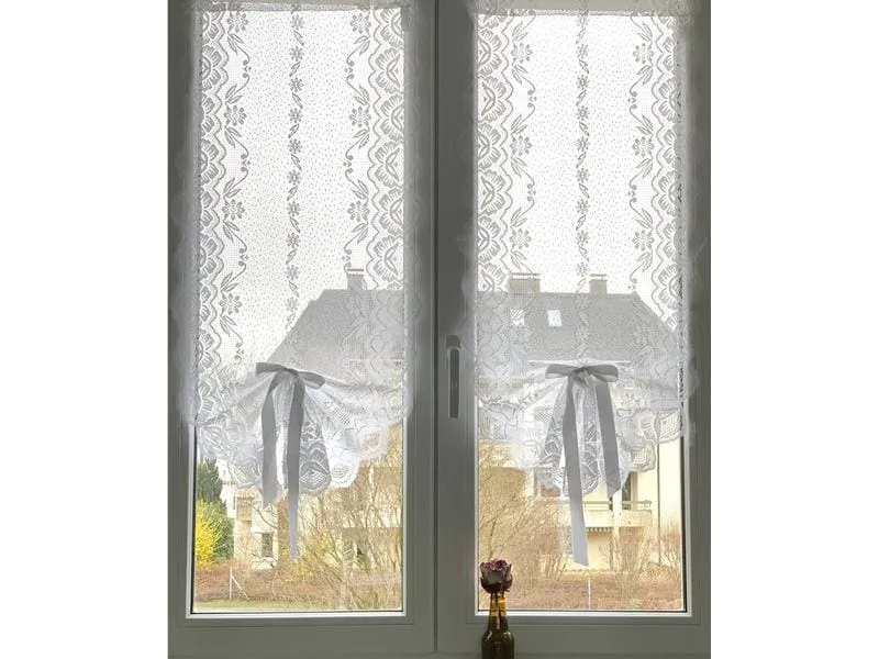 Hubatka Tagvorhang Schwalbenschwanz 45 cm x 120 cm, Weiss Hubatka Tagvorhang Schwalbenschwanz 45 cm x 120 cm, Weiss