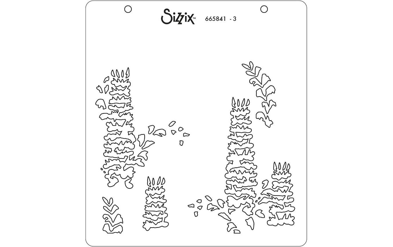 Sizzix Stempel Set Schablone Wildblumen 4er-Pack