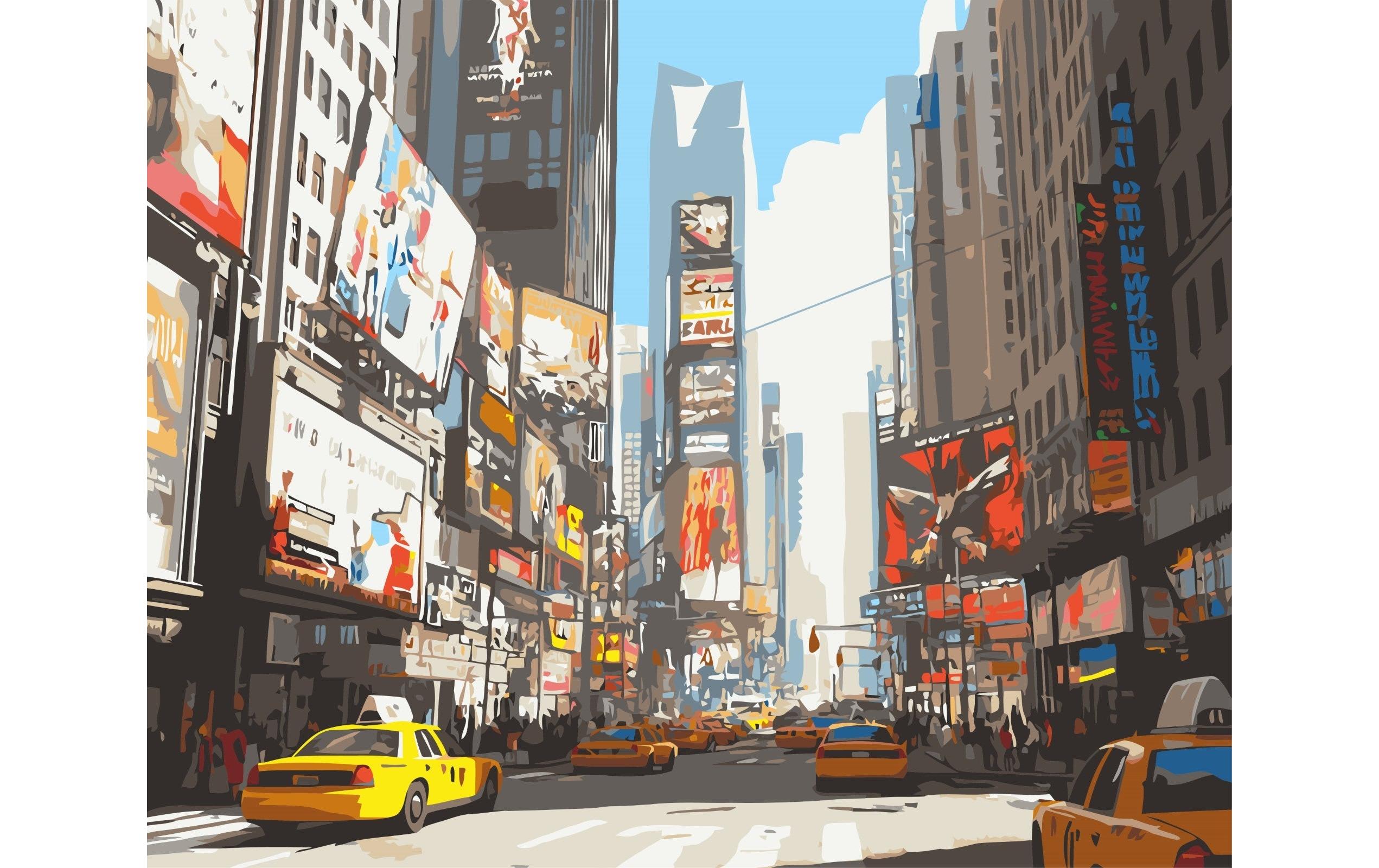 Colorelle Malen nach Zahlen Taxis in New Yorker Skyline Colorelle Malen nach Zahlen Taxis in New Yorker Skyline