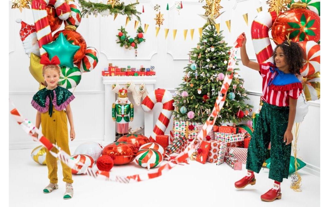 Partydeco Weihnachtsdeko Folienballon Zuckerstange 52 x 82 cm, 1 Stk.