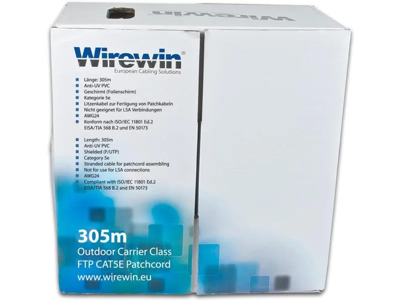 Wirewin Rangierkabel VKBOX OUTDOOR 305.0 Cat 5e, FTP, 305 m, Schwarz