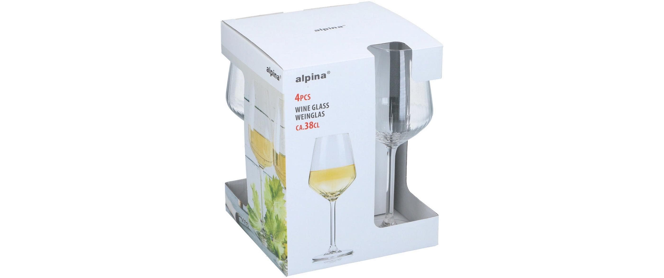 alpina Weingläser-Set 380 ml, 4 Stück, Transparent