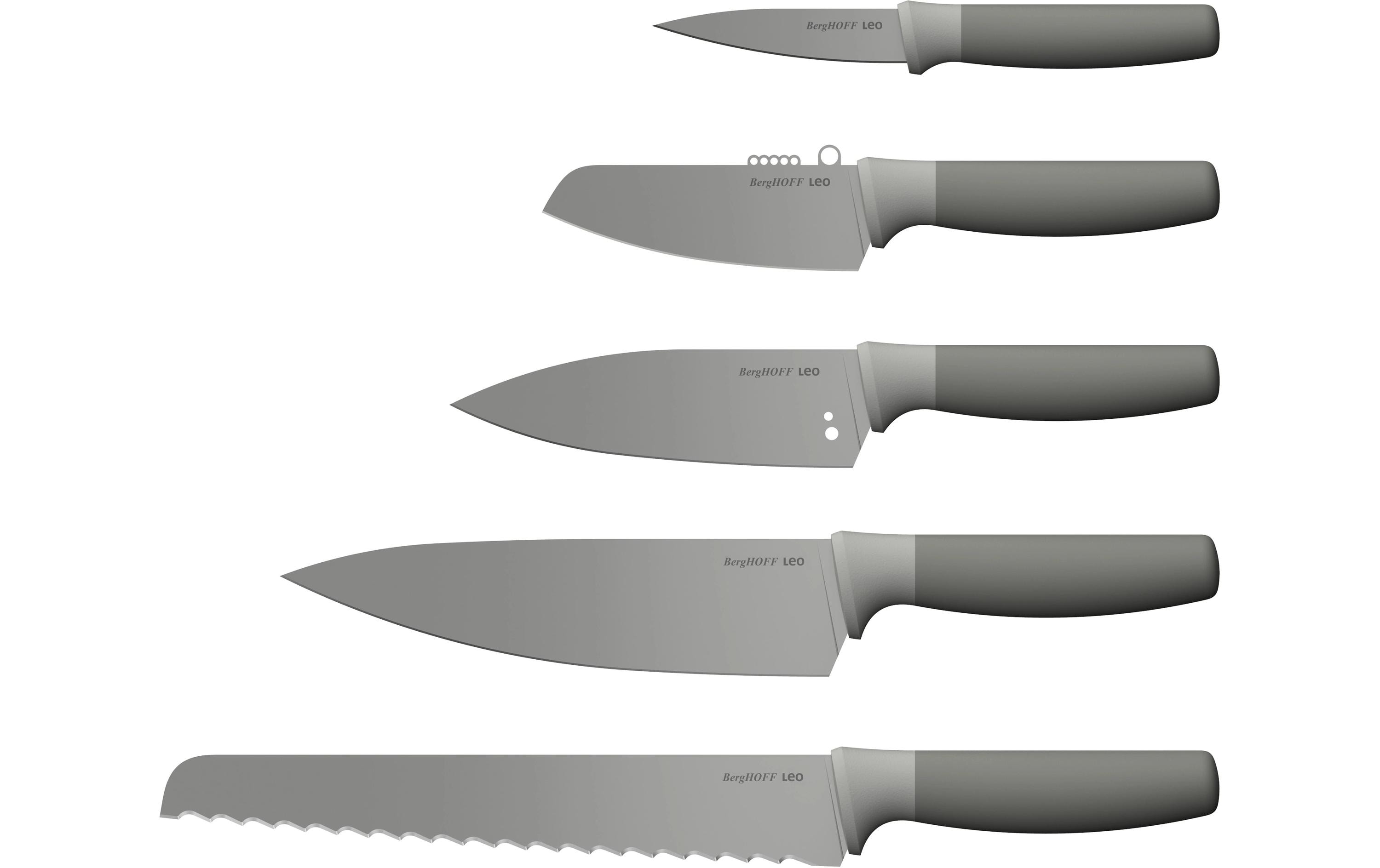 BergHOFF Messerblock-Set mit Messer Leo Balance Grau/Grün