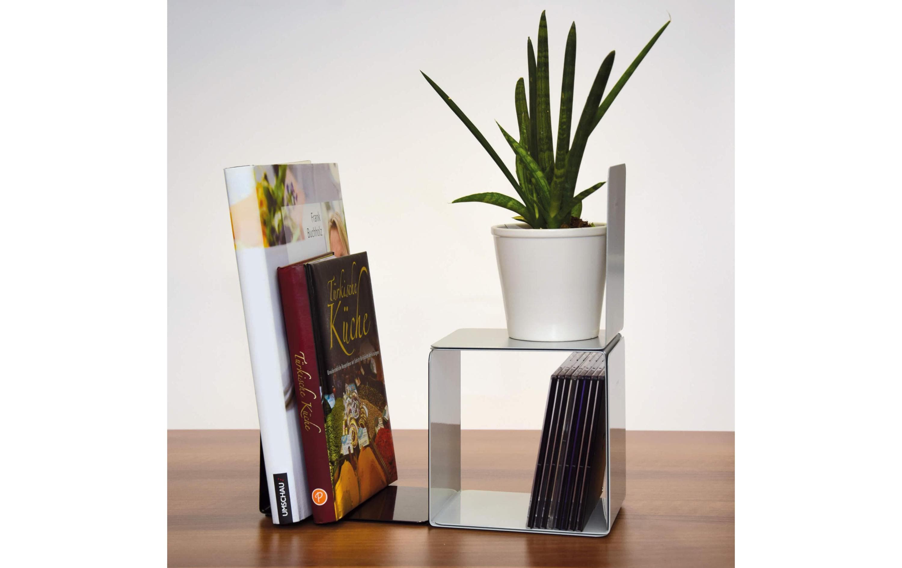 Maul Buchstützen-Set Grau, Metall Maul Buchstützen-Set Grau, Metall