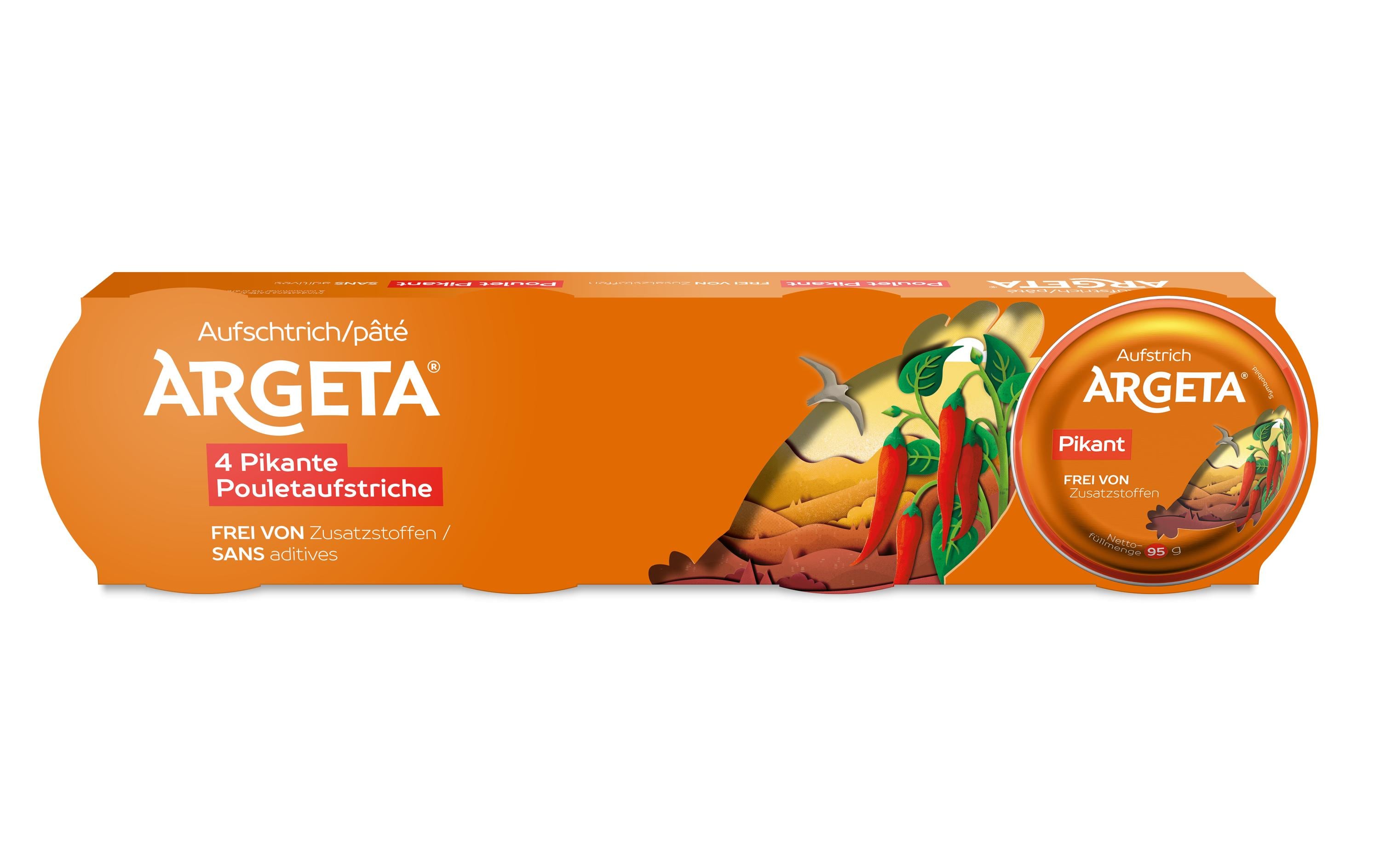 Argeta Brotaufstrich Hühnerfleisch pikant 4 x 95 g Argeta Brotaufstrich Hühnerfleisch pikant 4 x 95 g