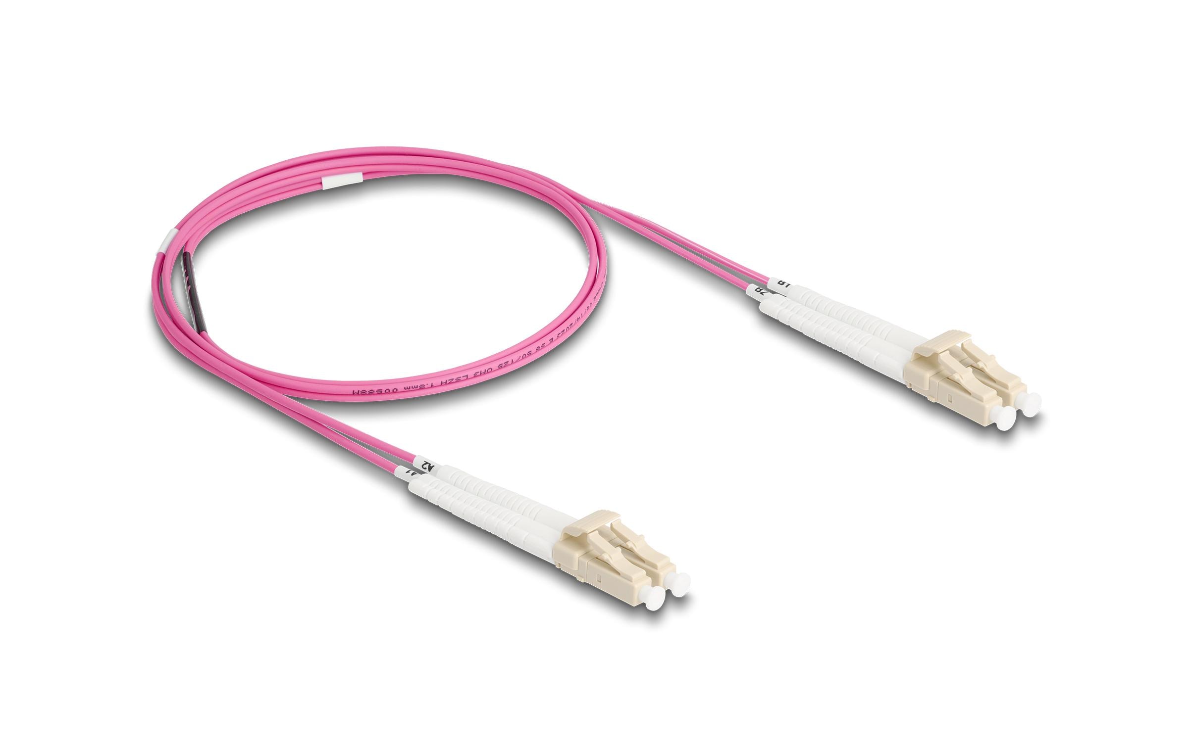 Delock LWL-Patchkabel Multimode LC – LC, OM4, Duplex, 1 m Delock LWL-Patchkabel Multimode LC – LC, OM4, Duplex, 1 m