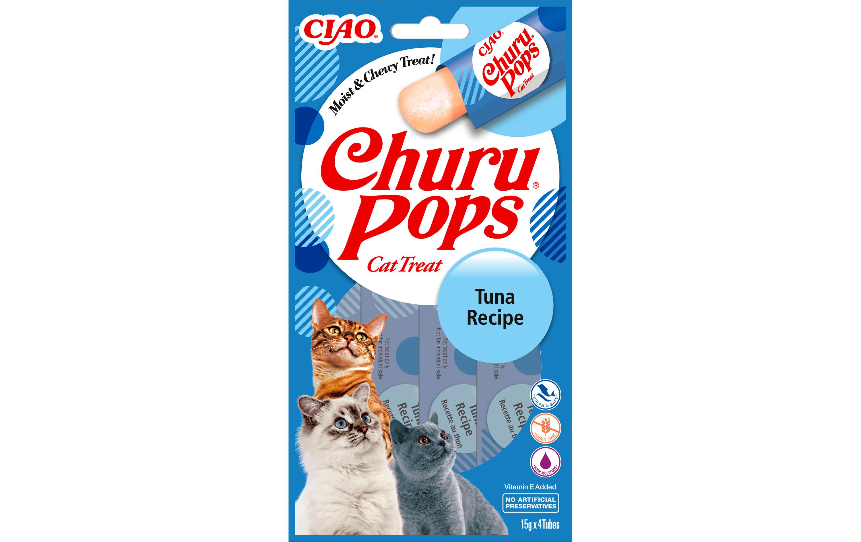 CIAO Churu Katzen-Snack Pops Thunfisch, 4 x 15 g