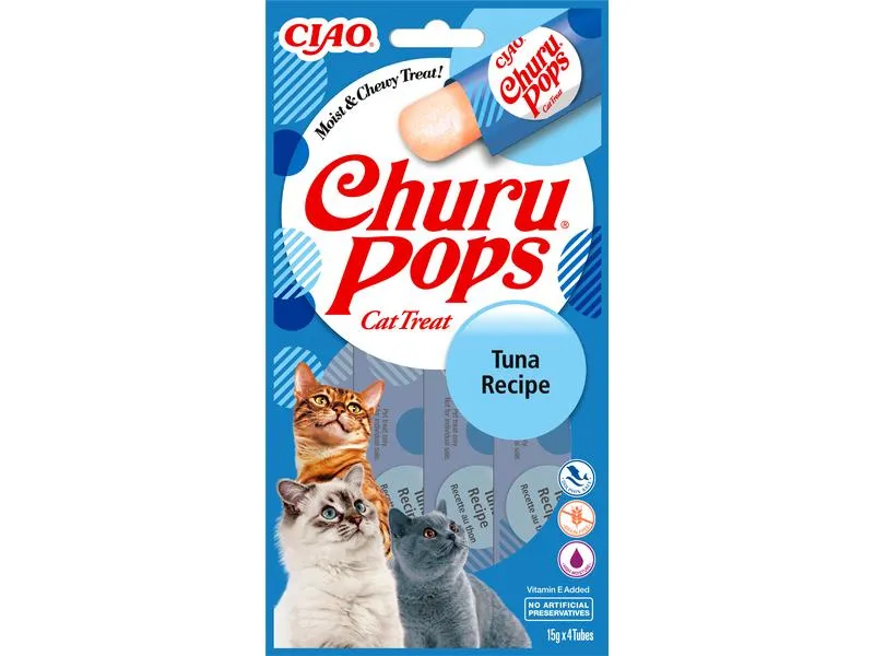 CIAO Churu Katzen-Snack Pops Thunfisch, 4 x 15 g