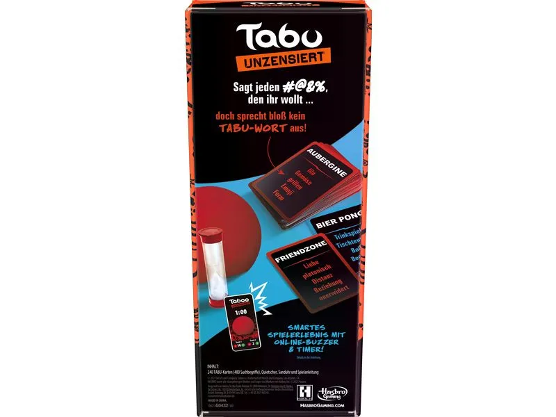 Hasbro Gaming Partyspiel Tabu Unzensiert -DE- Hasbro Gaming Partyspiel Tabu Unzensiert -DE-