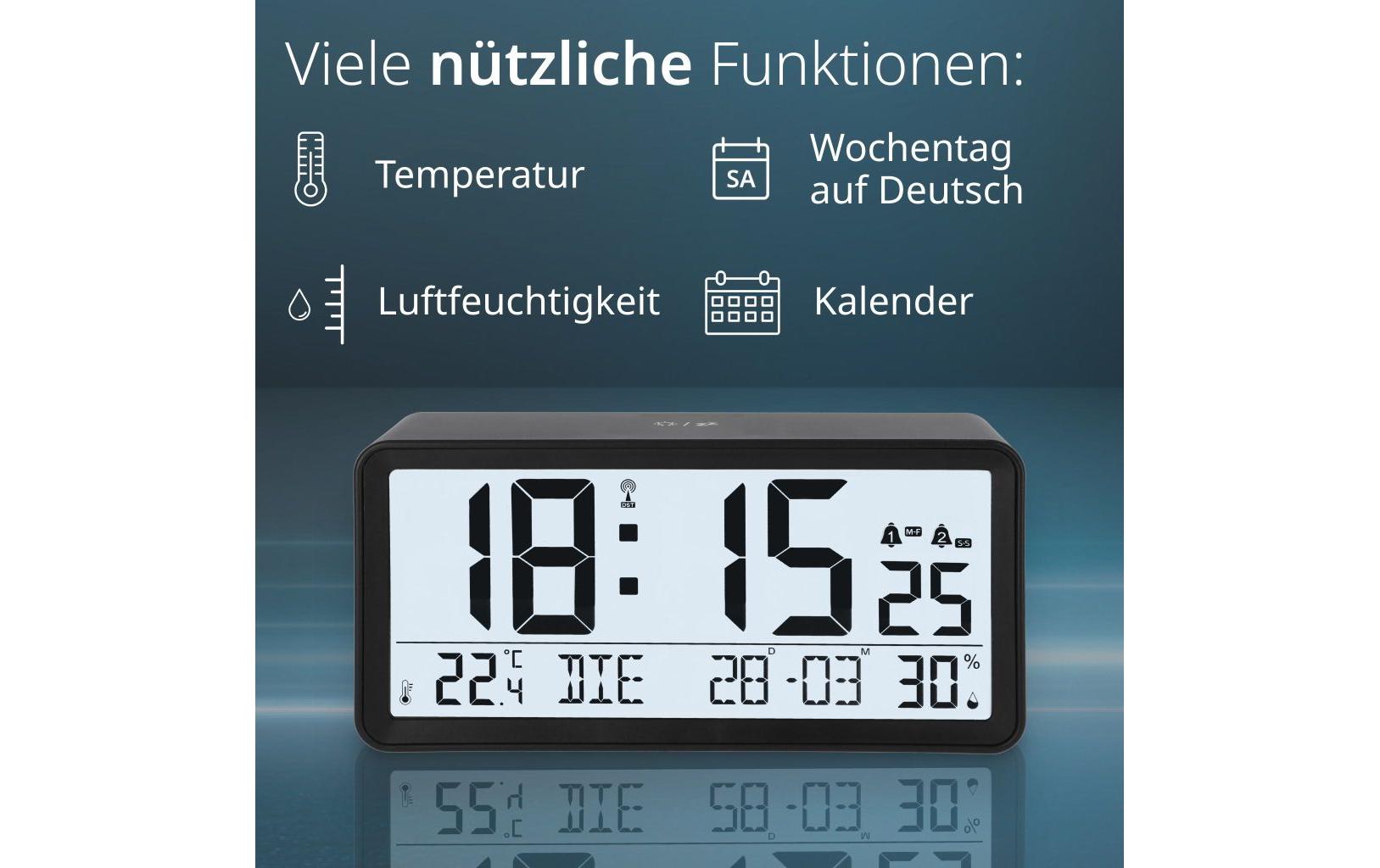 ADE Tischuhr Schwarz