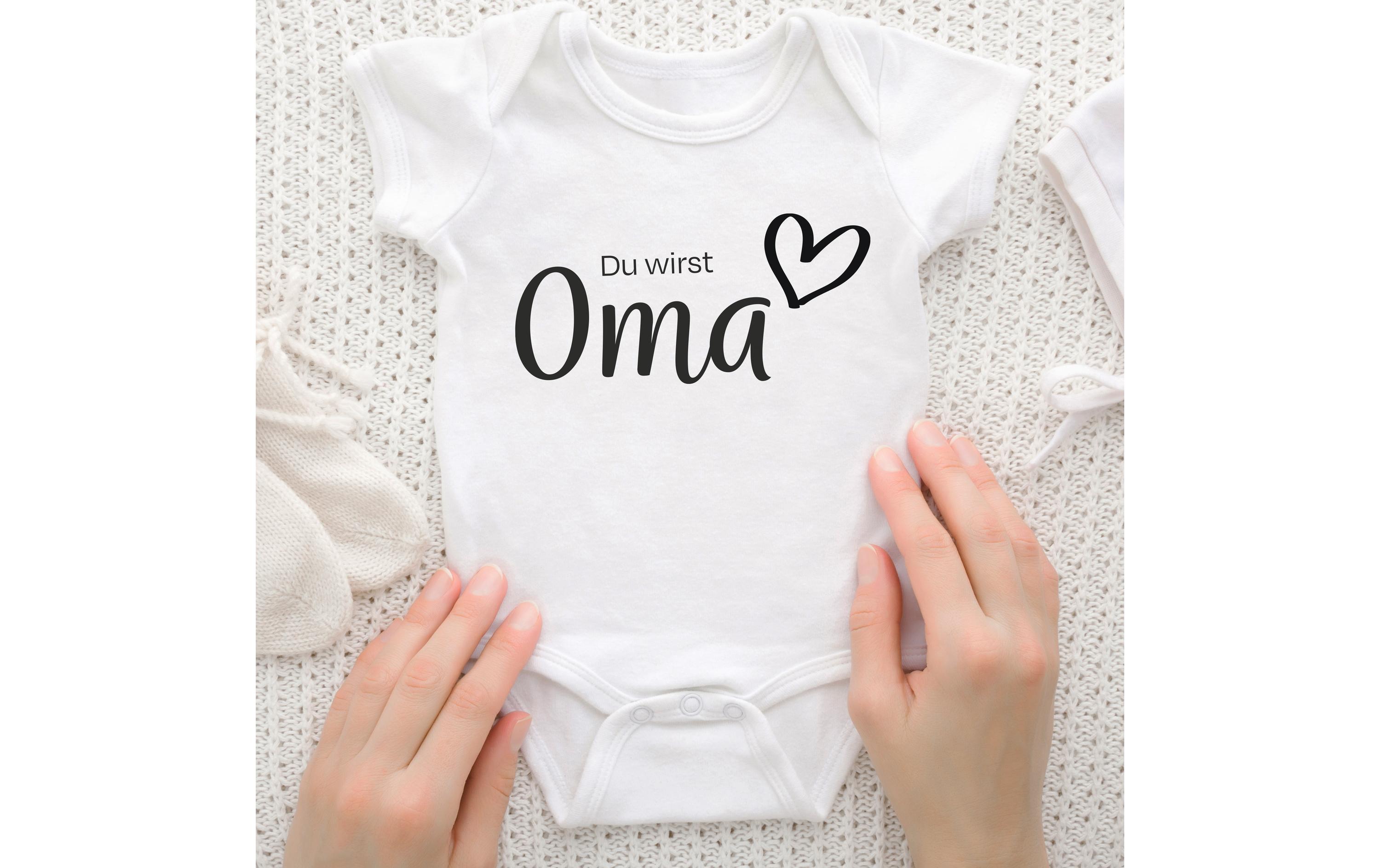 Trendcompany Babybody Du wirst Oma, 62/68, Weiss