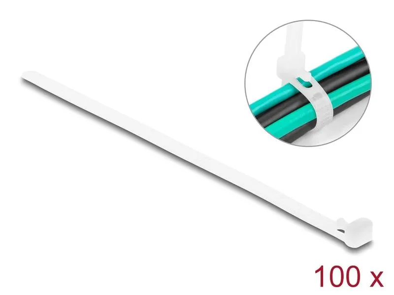 Delock Kabelbinder Weiss 150 mm x 7.2 mm, 100 Stück Delock Kabelbinder Weiss 150 mm x 7.2 mm, 100 Stück