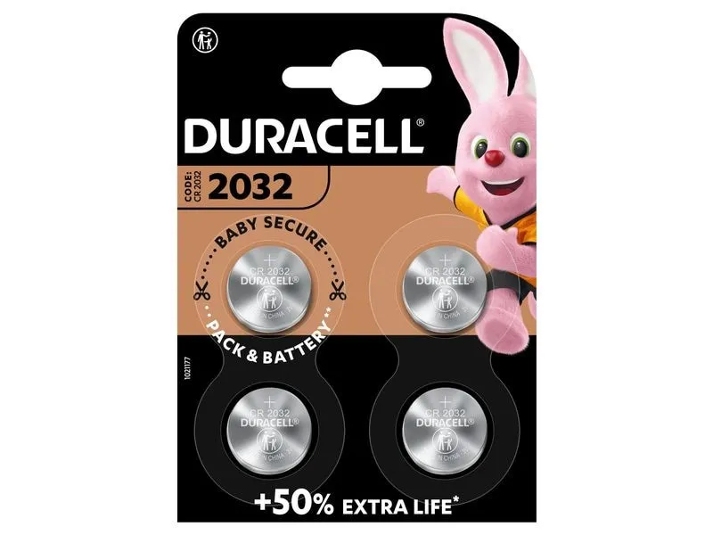 Duracell Spezial Knopfzellen Lithium Typ 2032 , 4 Stück