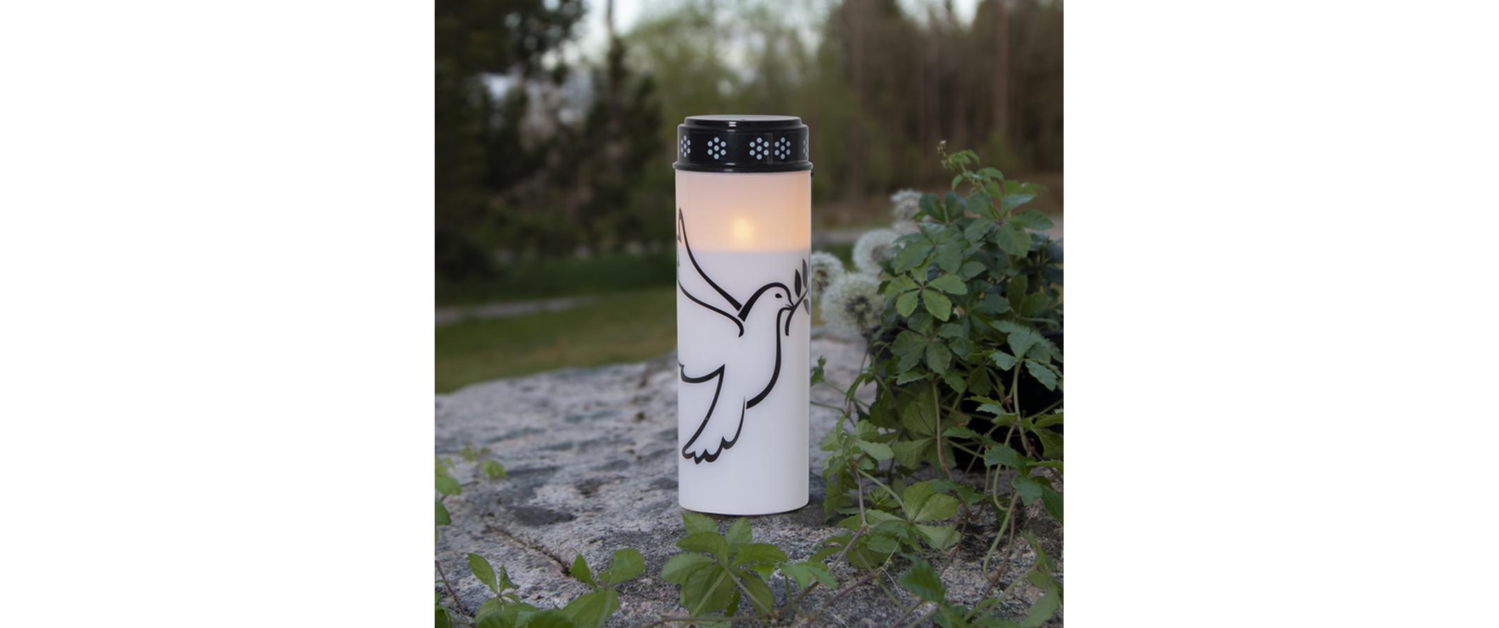 Star Trading LED Grabkerze Taube, Ø 7.5 x 20.5 cm, Weiss Star Trading LED Grabkerze Taube, Ø 7.5 x 20.5 cm, Weiss