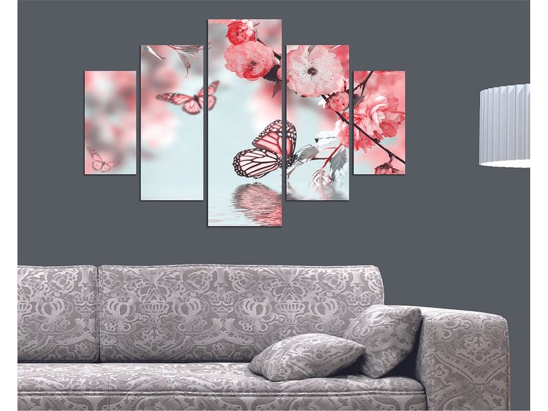 Wallxpert Bild Blütenzeit 5-teilig, 92 x 56 cm