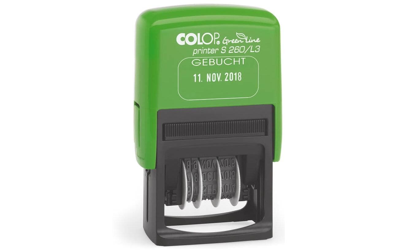 Colop Wort- und Datumsstempel Green Line «Gebucht», Blau / Rot Colop Wort- und Datumsstempel Green Line «Gebucht», Blau / Rot