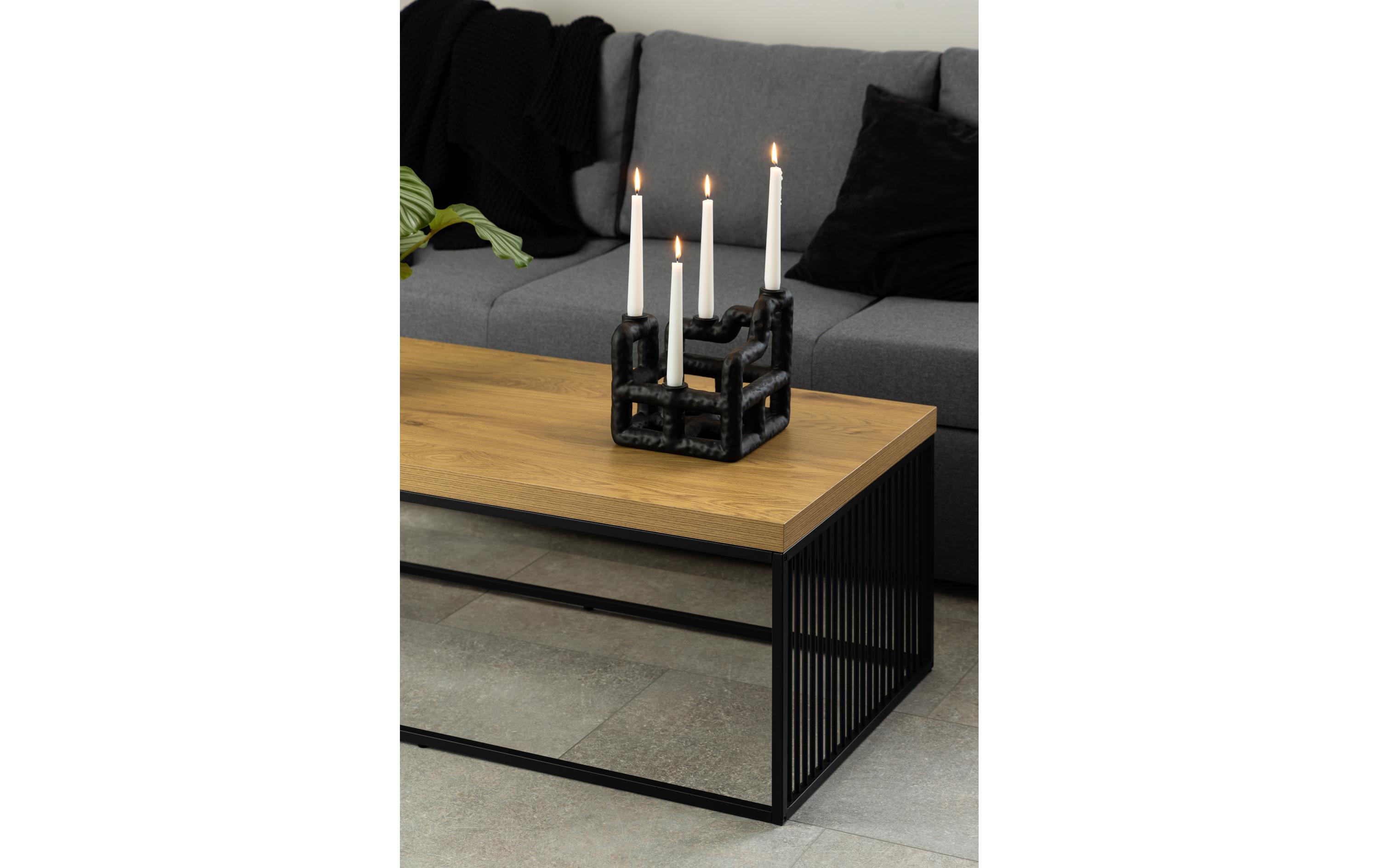 AC Design Couchtisch Strington 120 x 60 x 42 cm, Braun/Schwarz