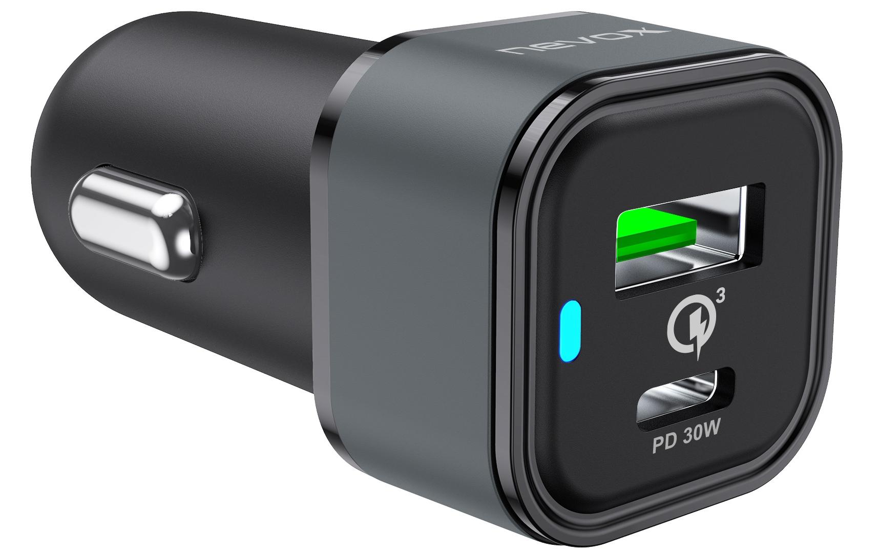 Nevox Autoladegerät Dual USB-C + USB-A 48W Nevox Autoladegerät Dual USB-C + USB-A 48W