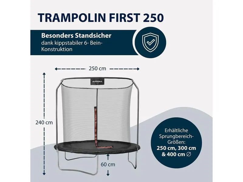 Hudora First Trampolin 250 V rund, Schwarz Hudora First Trampolin 250 V rund, Schwarz