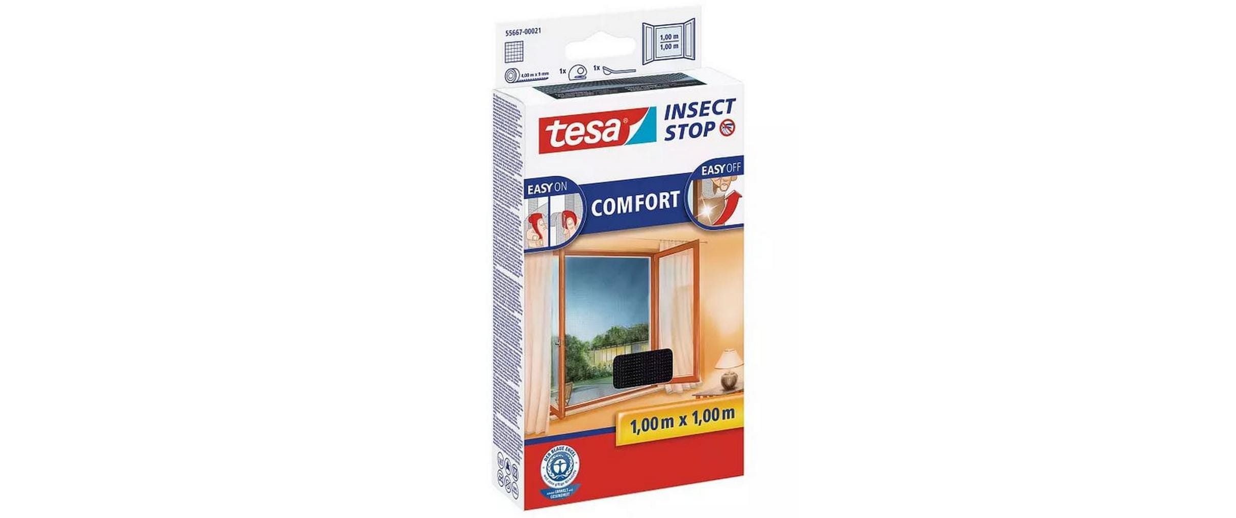 tesa Fliegengitter -Set Comfort, 2x 1 m x 1 m, Anthrazit tesa Fliegengitter -Set Comfort, 2x 1 m x 1 m, Anthrazit