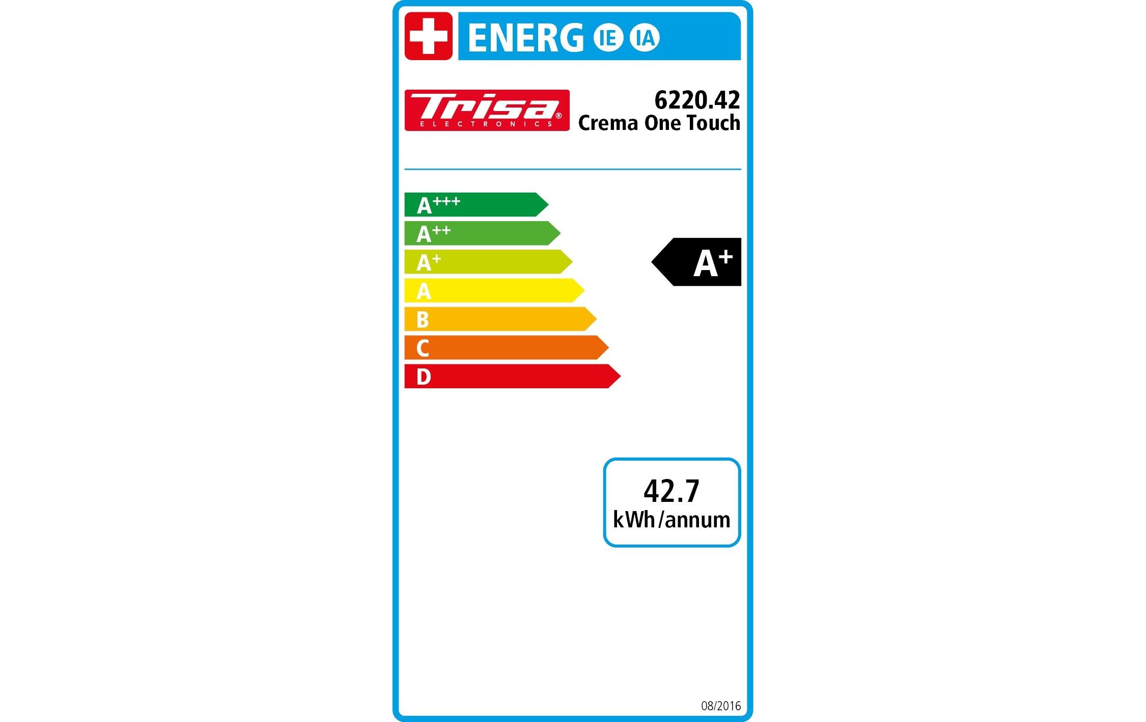 Trisa Siebträgermaschine Crema One Touch Schwarz/Silber