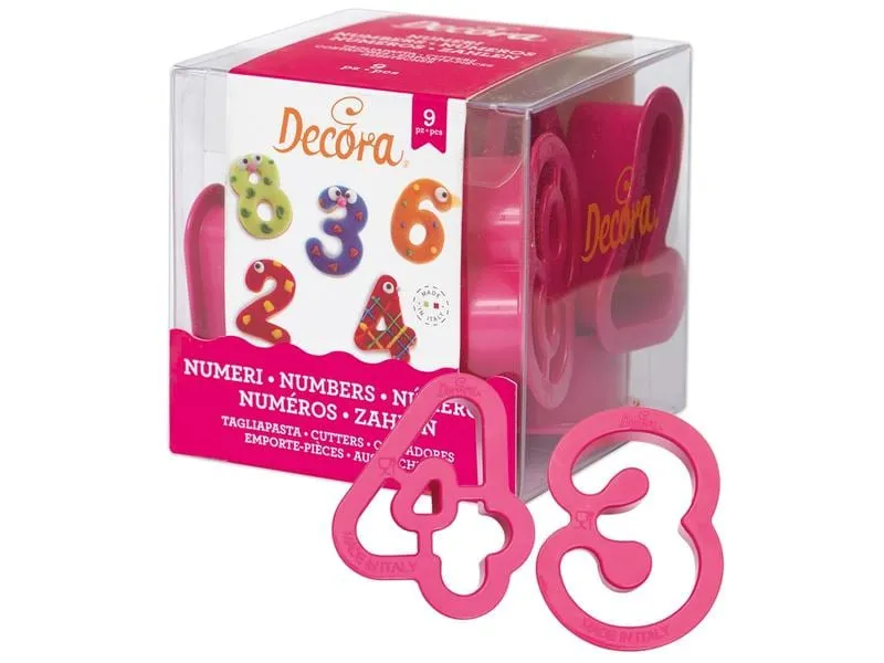 Decora Guetzli-Ausstecher-Set 9 Stück, Zahlen Decora Guetzli-Ausstecher-Set 9 Stück, Zahlen