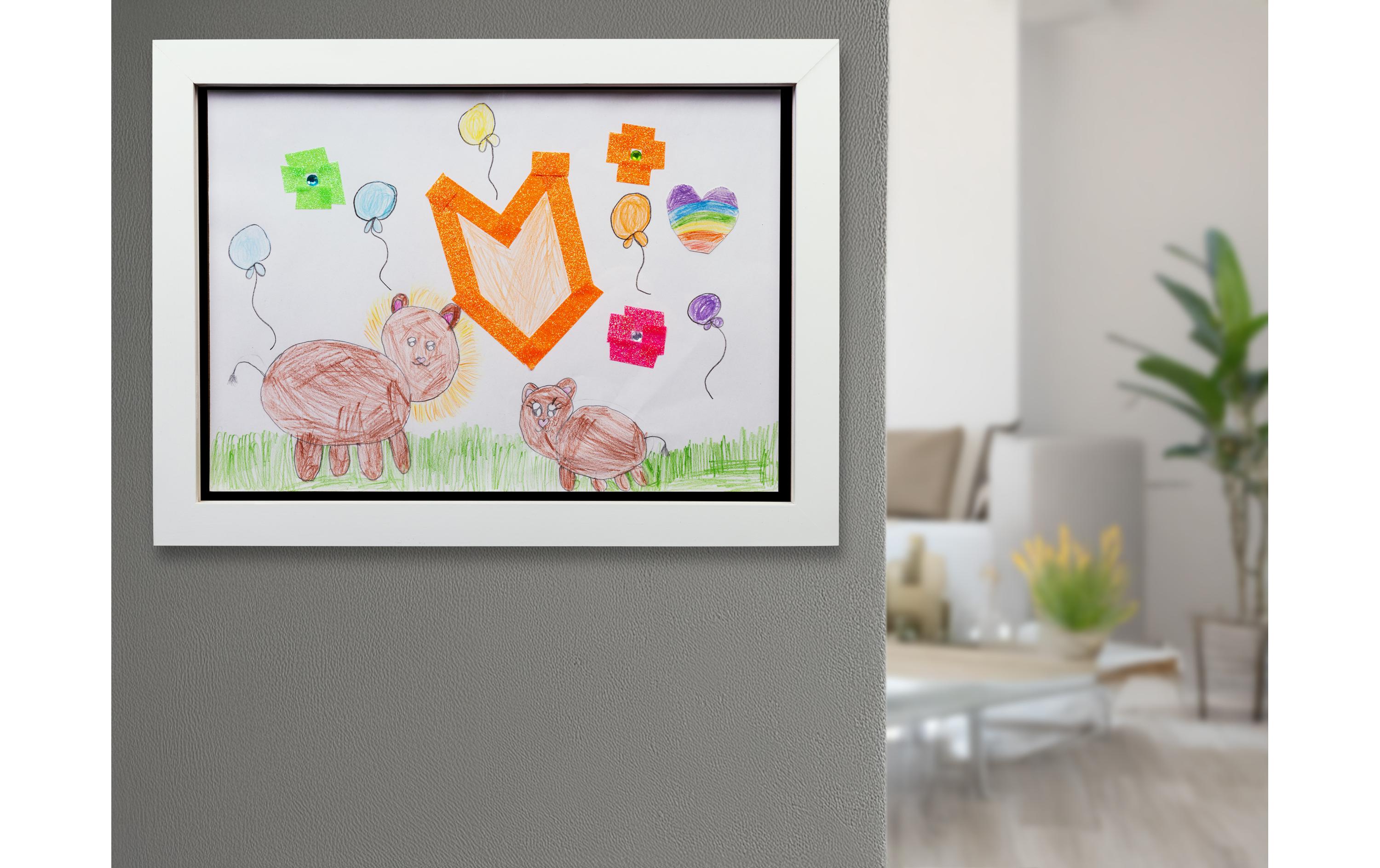 COCON Bilderrahmen für Kinderzeichnungen 35 x 26 x 5 cm, Weiss