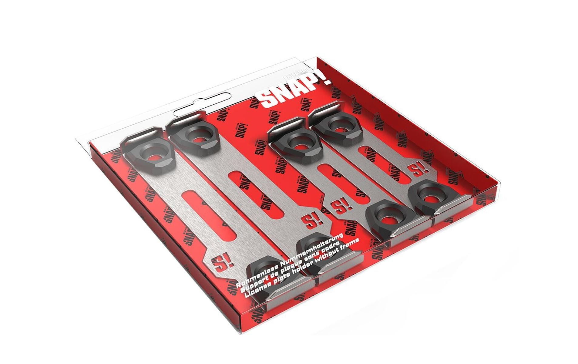 SNAP Rahmenloser Nummernhalter, 30 × 8 cm/50 × 11 cm, Edelstahl