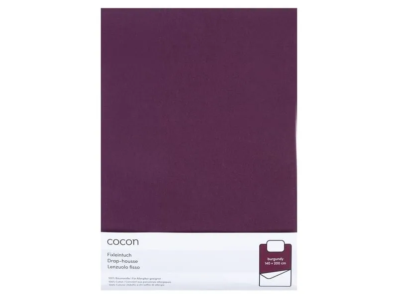 COCON Fixleintuch Jersey 140-160 x 200 cm, Burgunder COCON Fixleintuch Jersey 140-160 x 200 cm, Burgunder