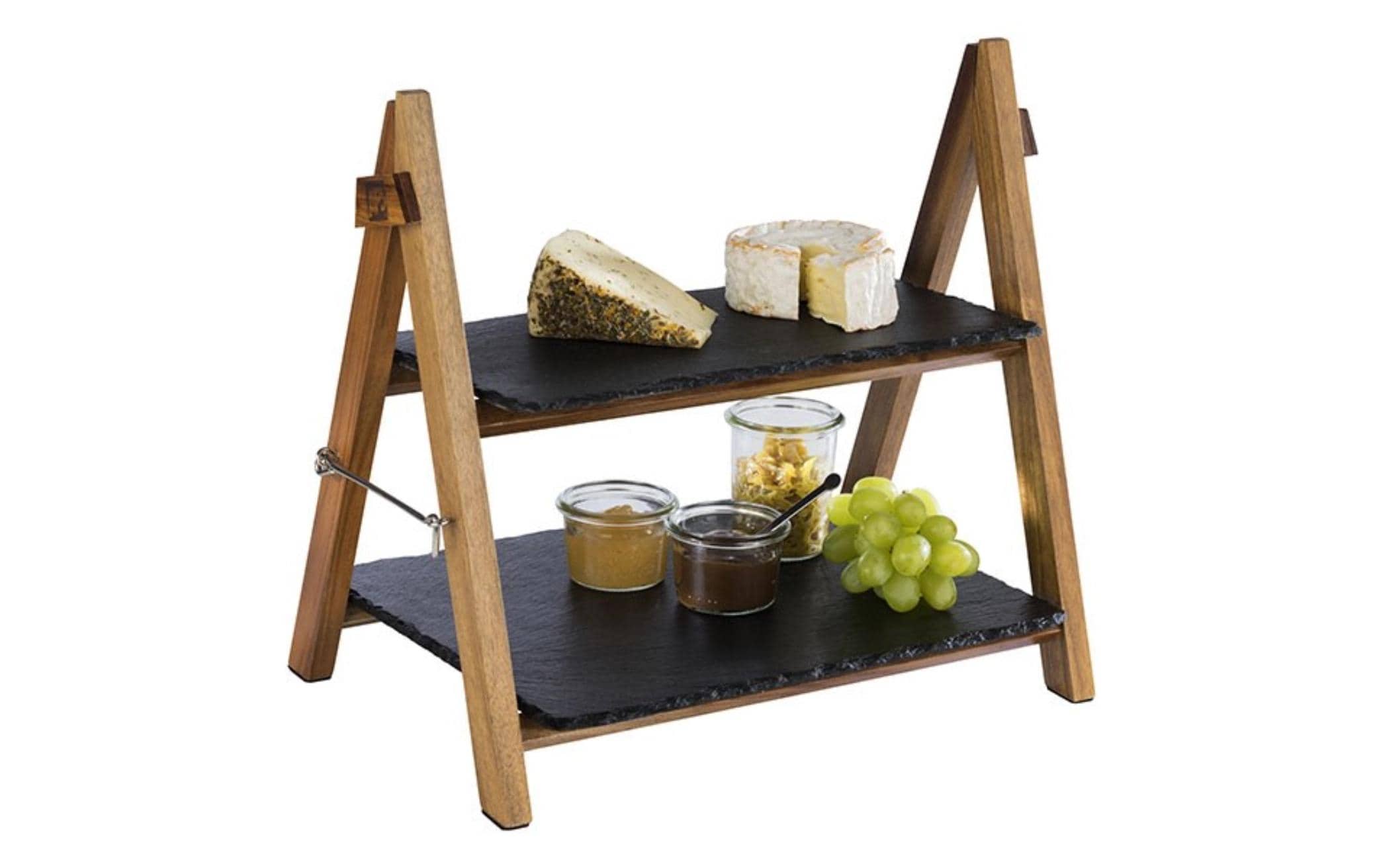 APS Serviergestell 2-stufig Braun/Schwarz