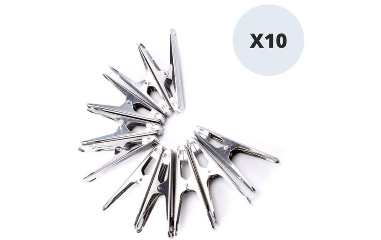 MSV Wäscheklammern Silber, 10 Stück