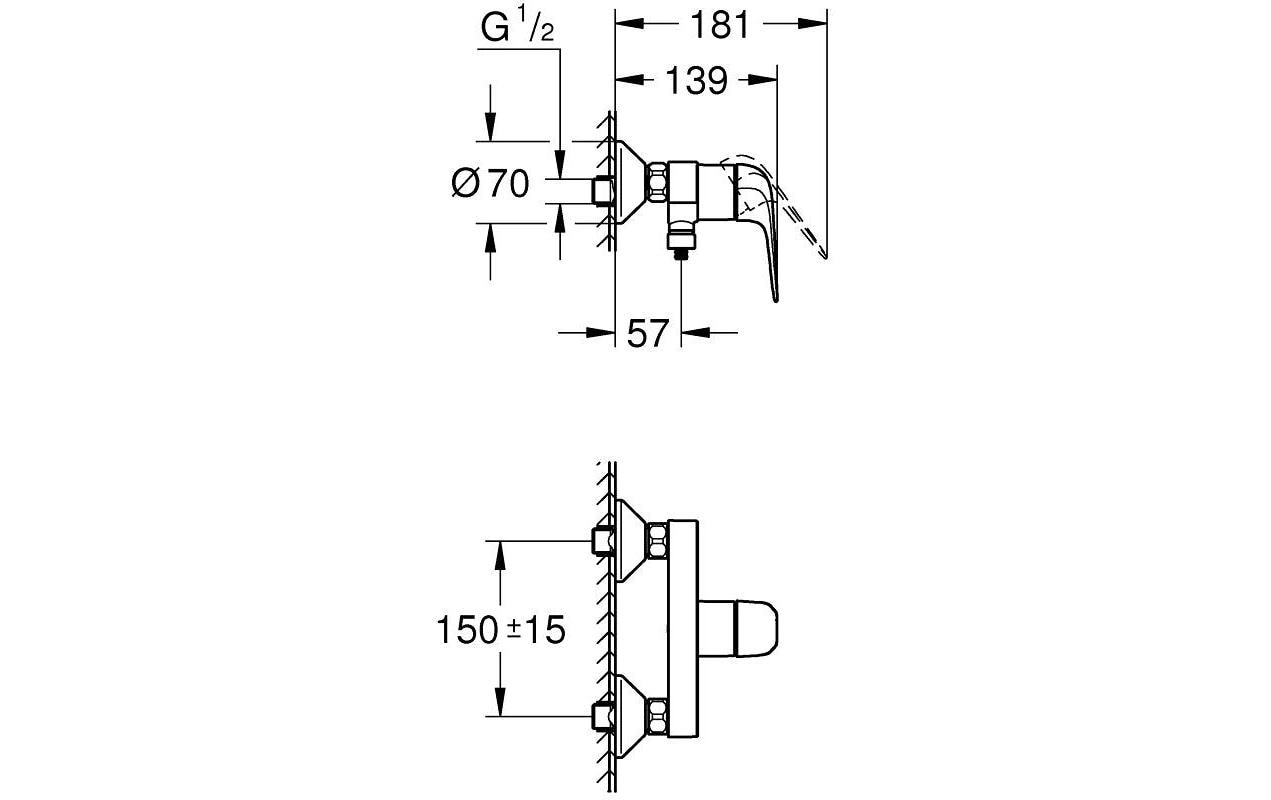GROHE Einhand-Brausebatterie Swift 1/2