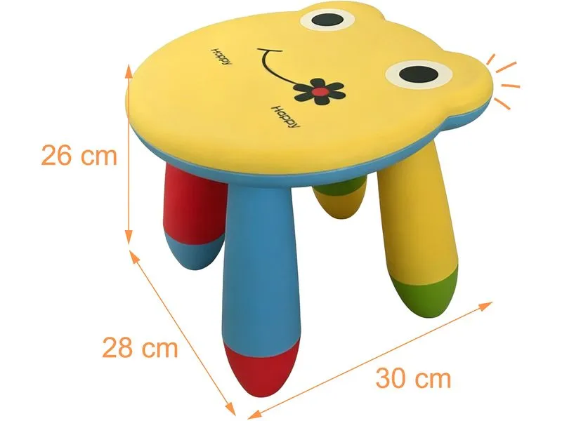 relaxdays Kinderhocker Frosch, 28 x 30 cm, Mehrfarbig
