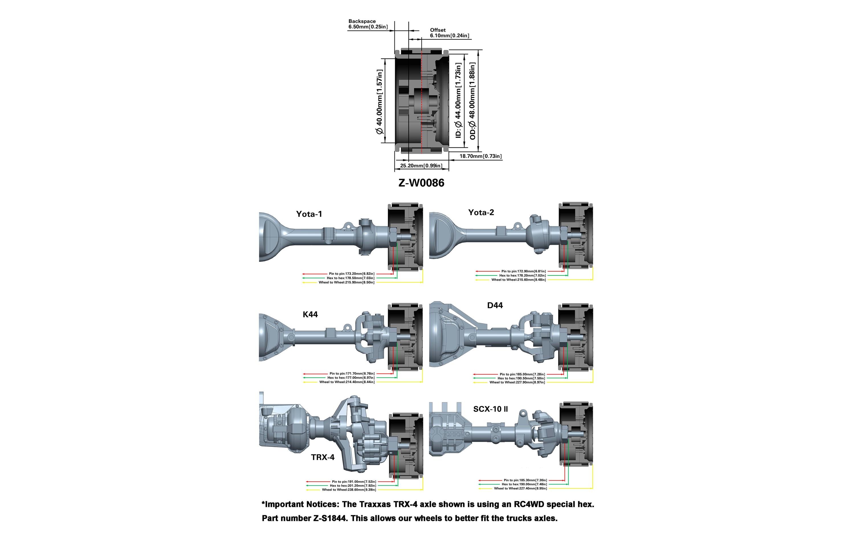 RC4WD Felgen 1.7 Warn Epic Jack Hammer 4 Stück