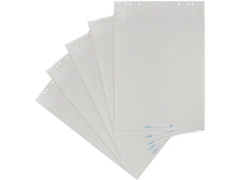 Landré Flipchart Block 65 x 98 cm, kariert, Weiss, 5 Stück Landré Flipchart Block 65 x 98 cm, kariert, Weiss, 5 Stück
